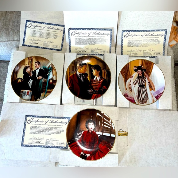 Lot of 4 Gone with the Wind 50th Anniversary W J George Plates By H Rogers 1988 - Picture 1 of 4